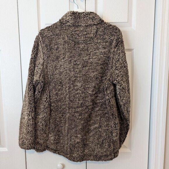 Bianca Women’s Sherpa Pullover Jacket | Brown 1/4 Zip | Size Medium - Picture 3 of 6